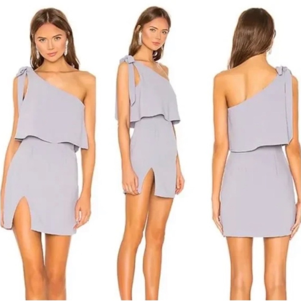 Superdown Jenna One Shoulder Dress, Grey, Size Large